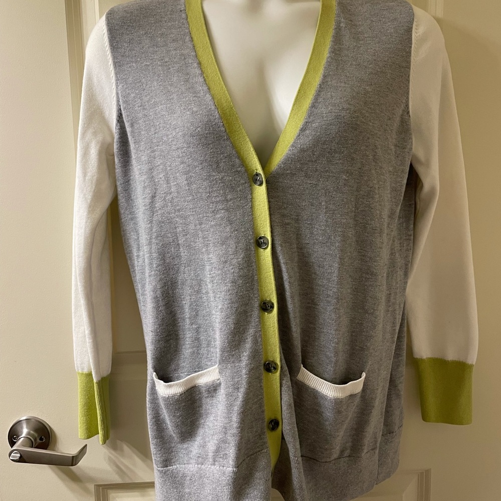 Caslon size large women’s cardigan. Small pen marking shown in photo.
